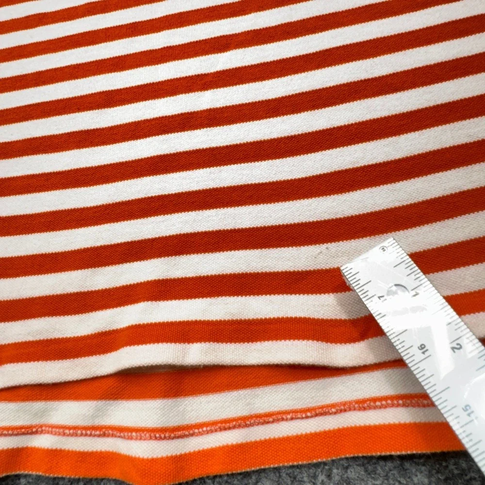 Vintage Polo Ralph Lauren Shirt Mens 2XL Orange Striped Pique Pocket Polo 90s